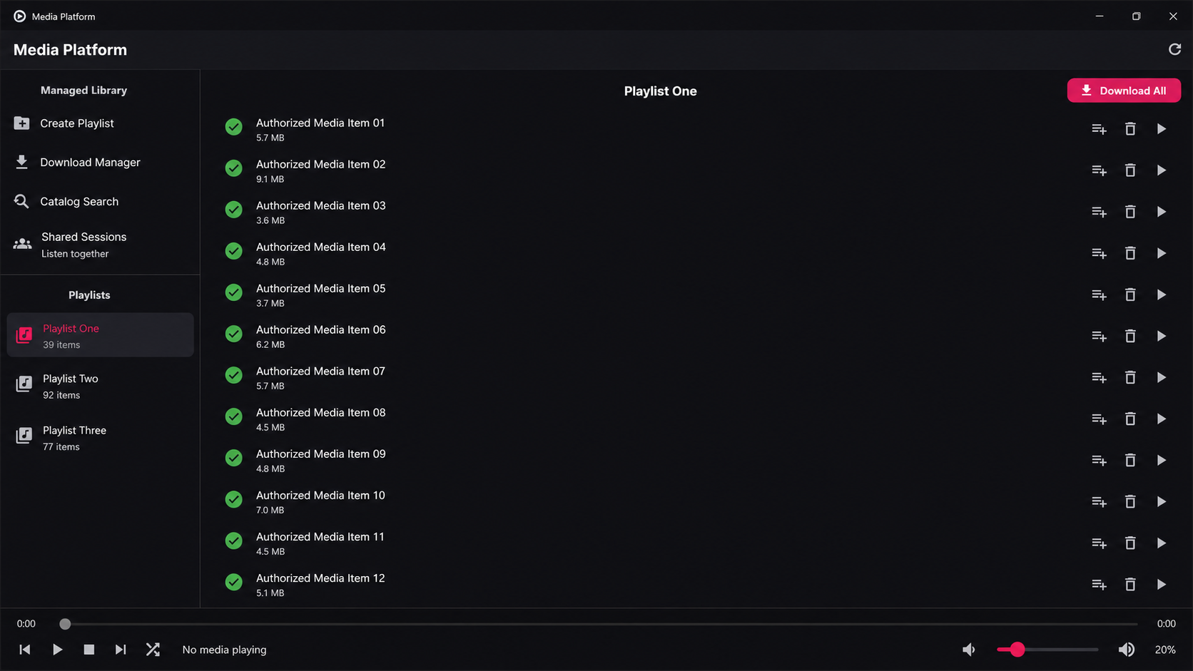 Windows client for the self-hosted media platform